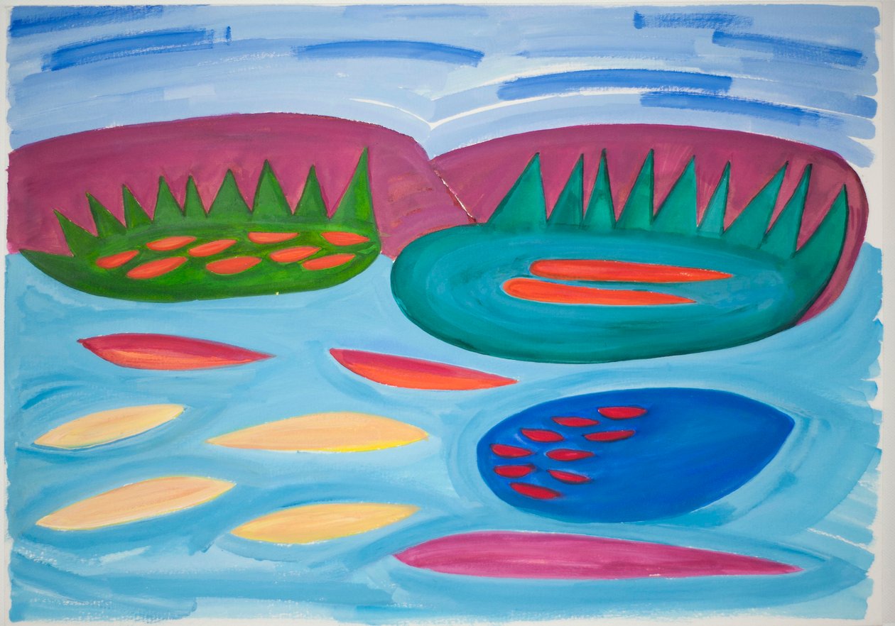 Berge und Pools, 2015 von Janet McKenzie