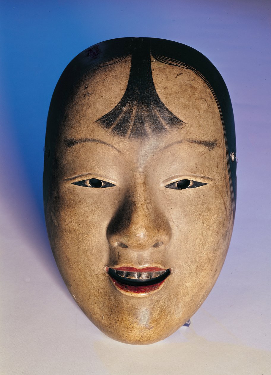 Noh-Theatermaske eines Jungen namens Kasshiki, 15.-19. Jahrhundert von Japanese School