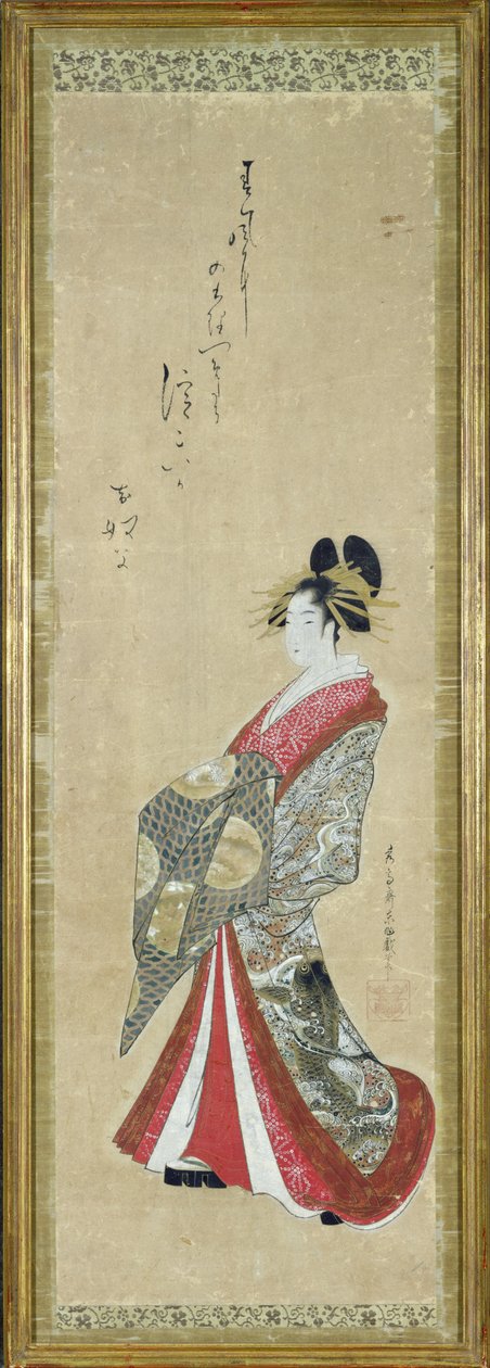 Porträt einer jungen Kurtisane von Japanese School