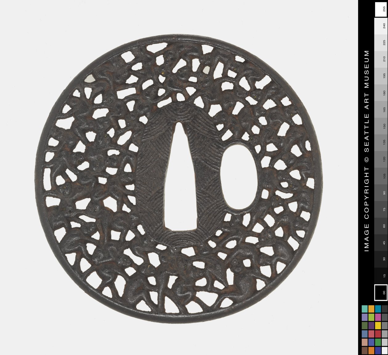 Tsuba: Hundert Affen von Japanese School