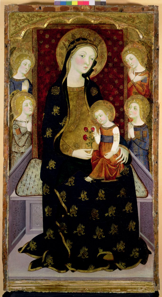 Madonna mit Kind und Engeln, 1360 von Jaume Serra