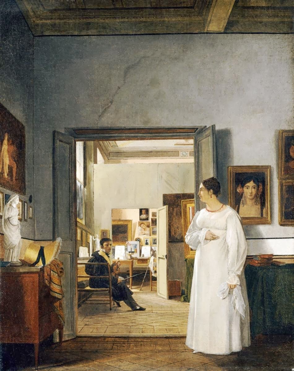 Das Atelier von Ingres in Rom von Jean Alaux