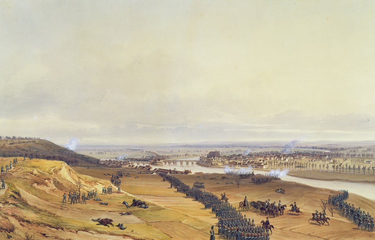 Schlacht von Montereau, 18. Februar 1814, 1840 von Jean Antoine Simeon Fort