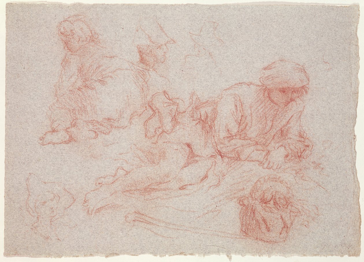 Studie eines liegenden Mannes von Jean Antoine Watteau