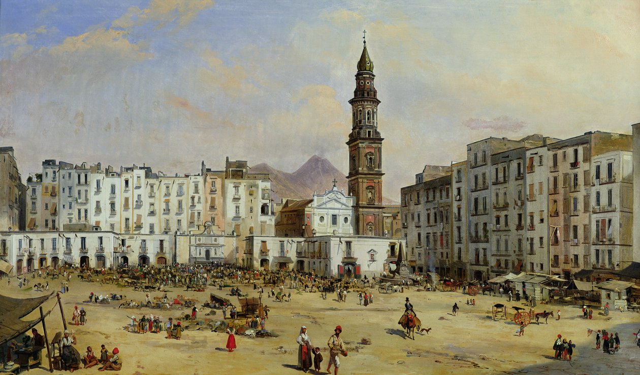Piazza Mazaniello, Neapel von Jean Auguste Bard