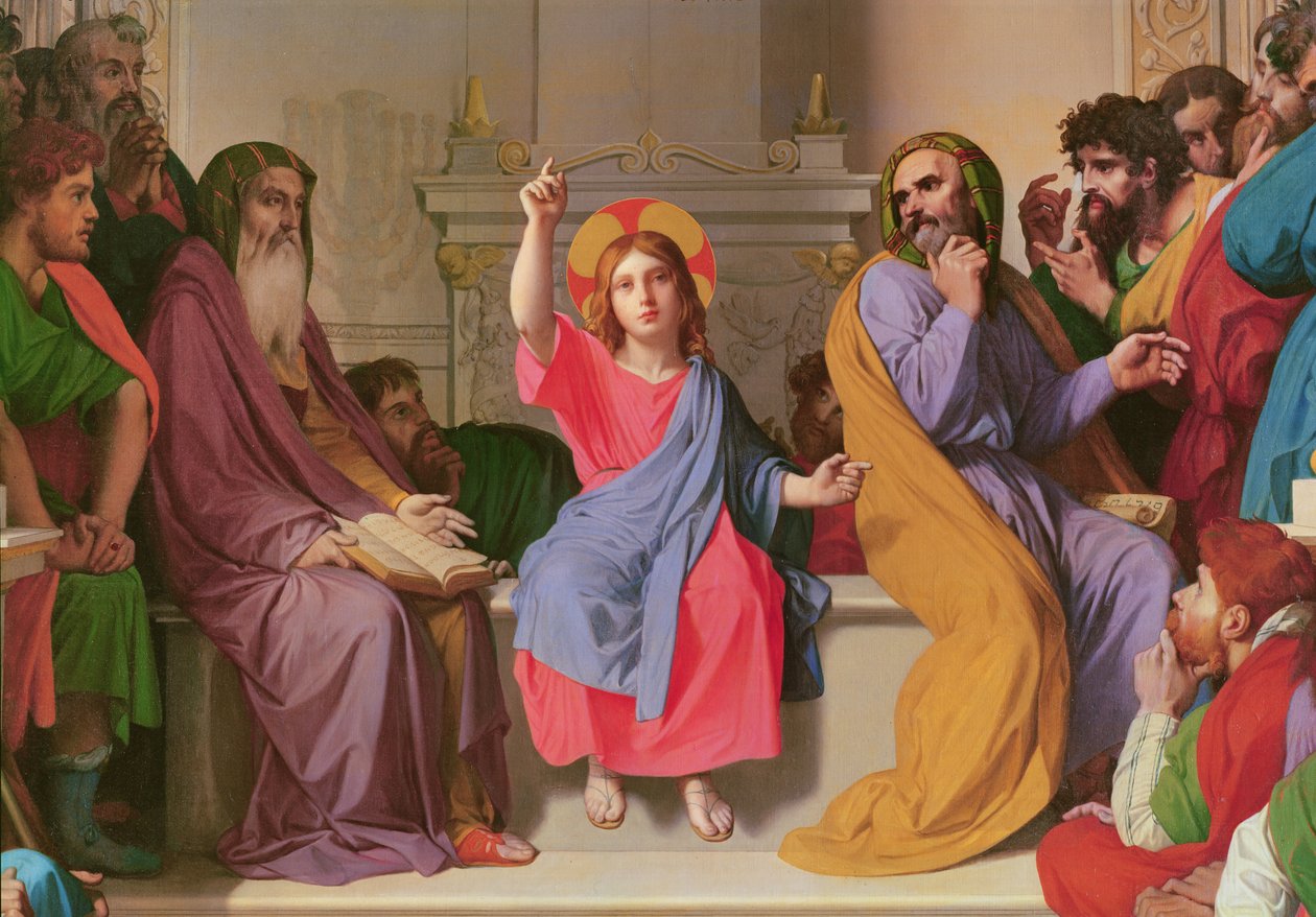 Jesus unter den Doktoren (Detail von Jesus) von Jean Auguste Dominique Ingres