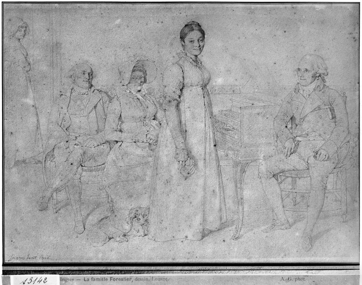 Die Familie Forestier, 1806 (Graphit auf Papier) von Jean Auguste Dominique Ingres