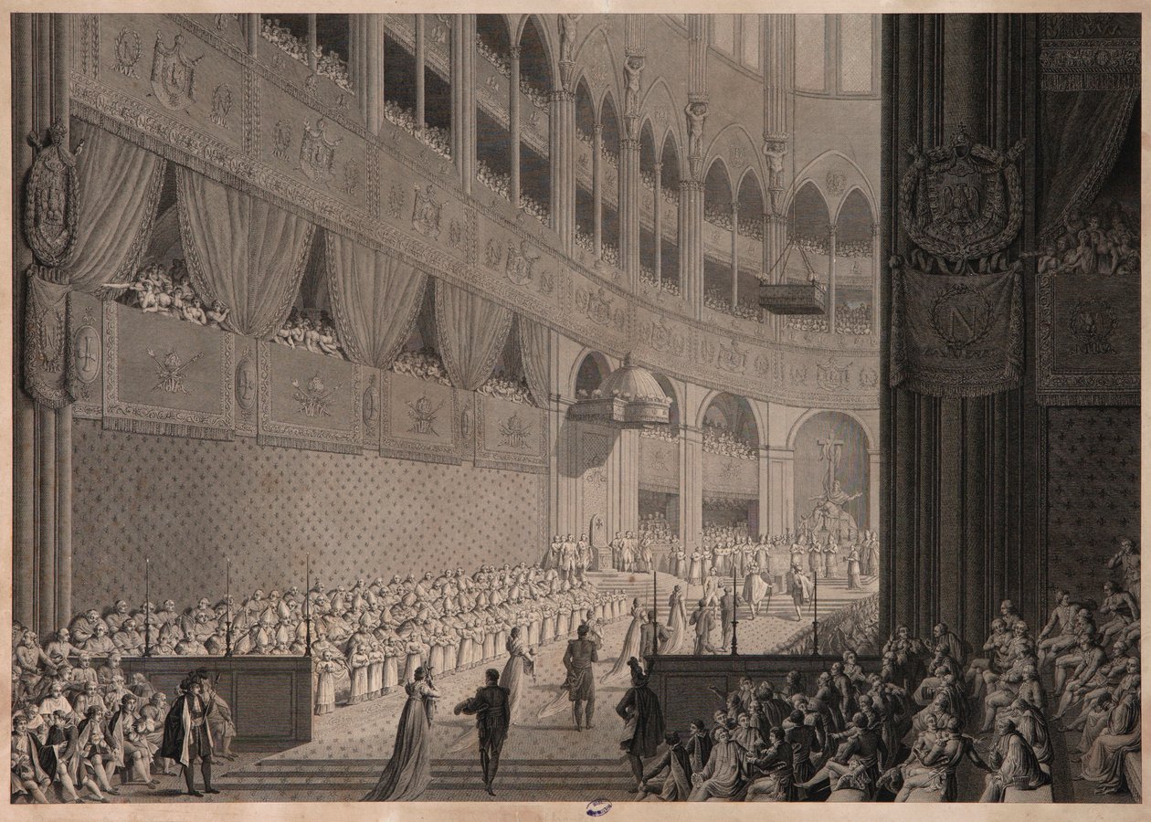 Die Krönung von Napoleon I., ca. 1805 von Jean Baptiste and Fontaine, Pierre Francois Leonard Isabey