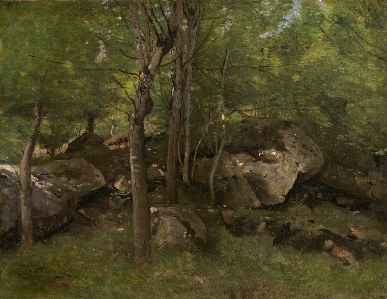 Im Wald von Fontainebleau von Jean Baptiste Camille Corot