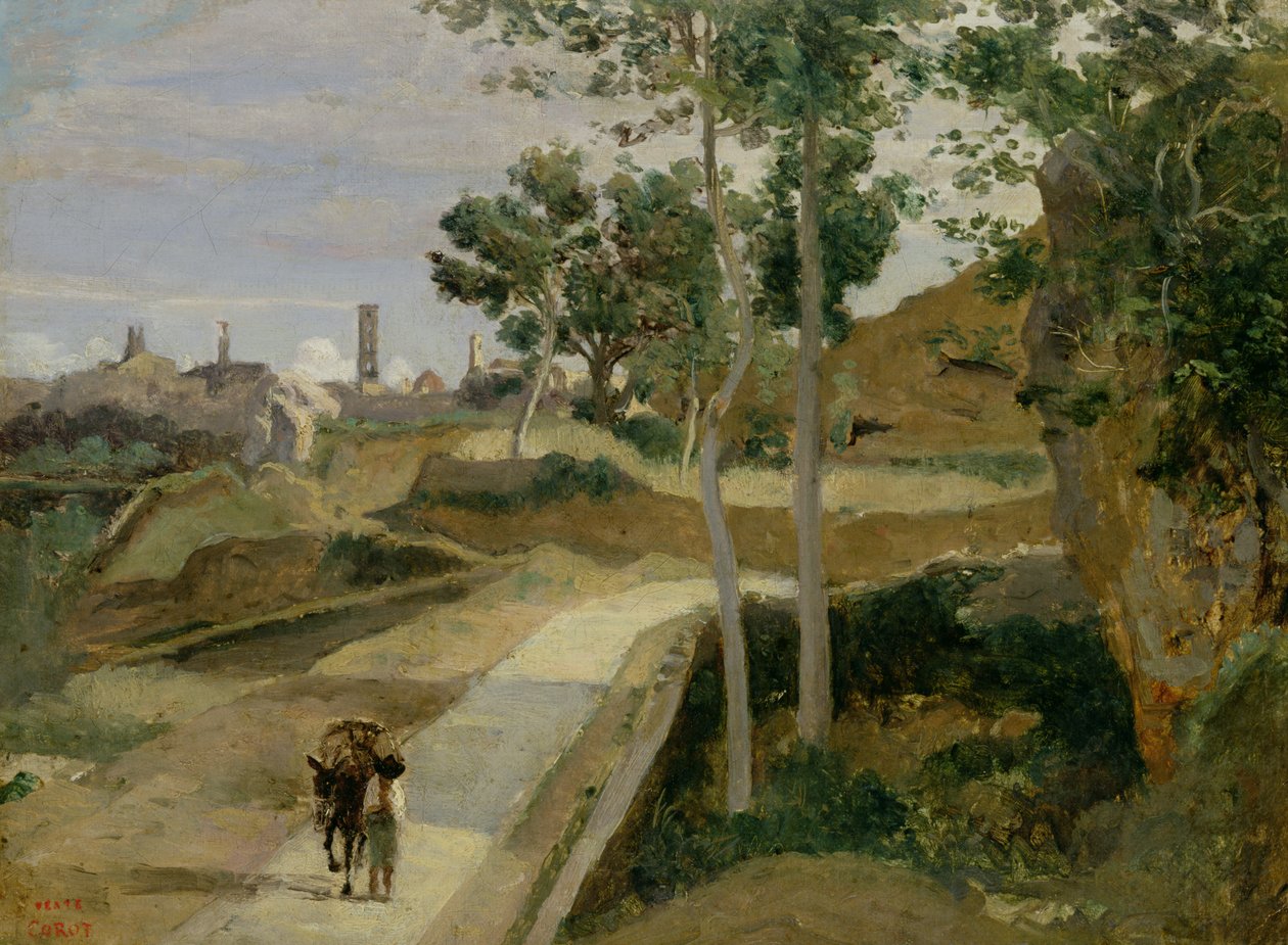 Straße von Volterra von Jean Baptiste Camille Corot