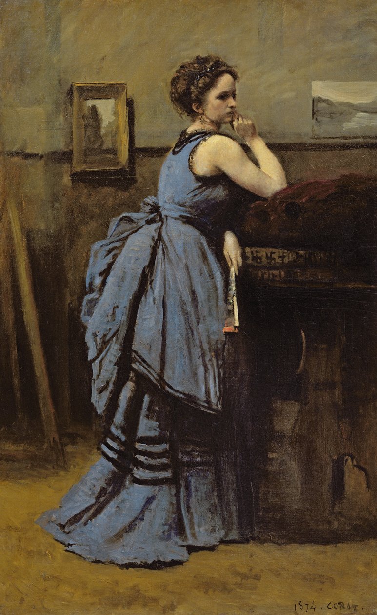 Die Frau in Blau, 1874 von Jean Baptiste Camille Corot
