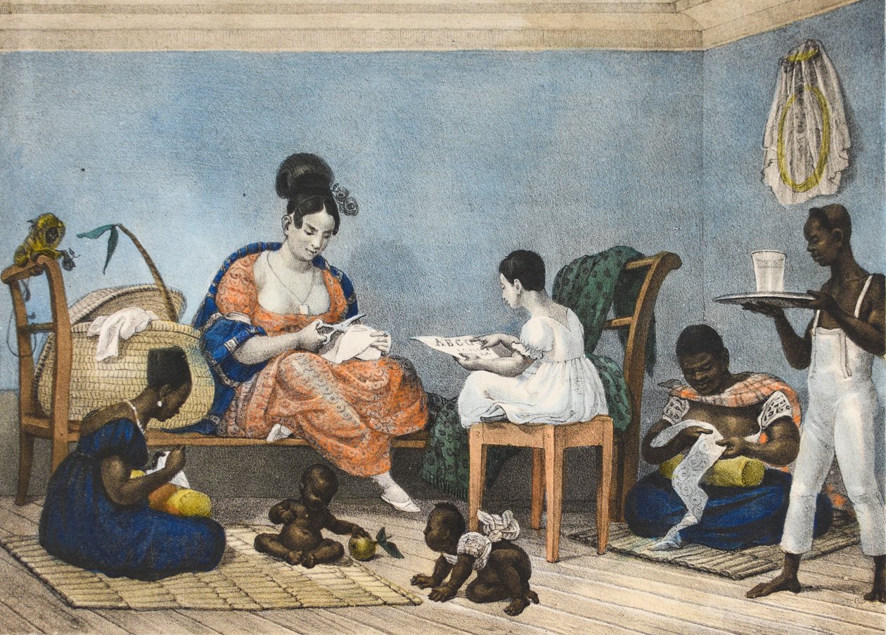 Eine Dame von einigem Besitz in ihrem Haus von Jean Baptiste Debret