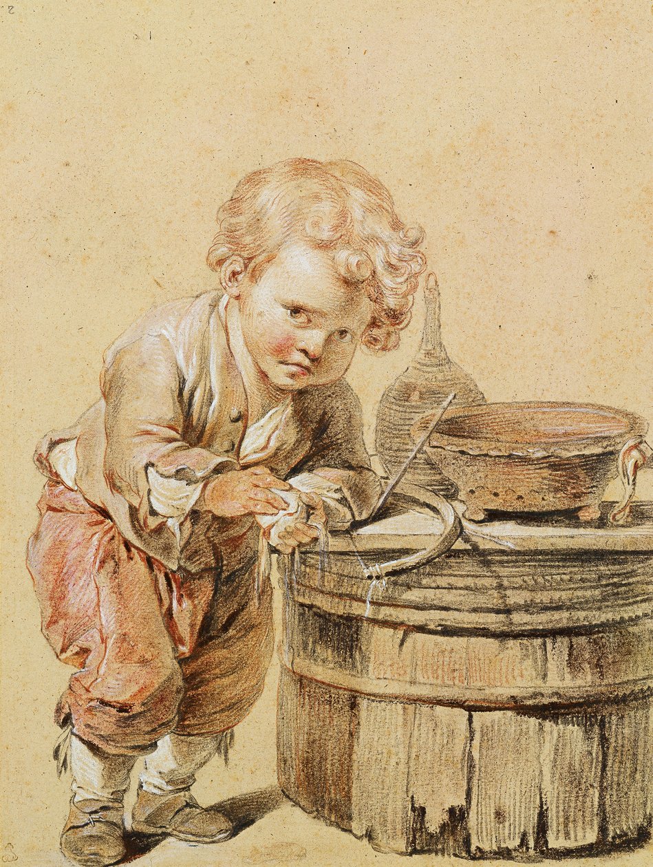 Junge mit einem zerbrochenen Ei, ca. 1756 von Jean Baptiste Greuze
