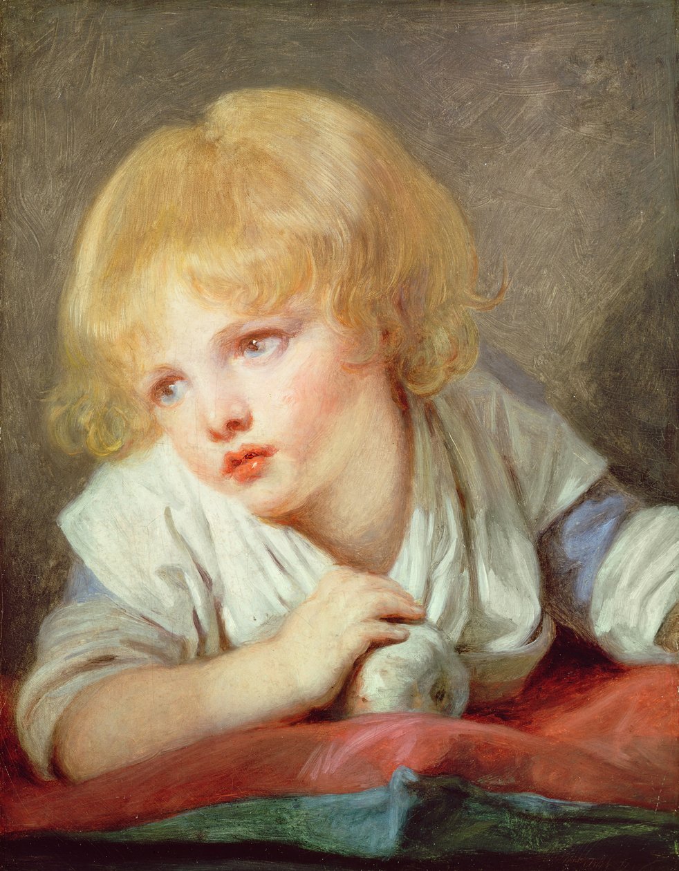 Kind mit einem Apfel, spätes 18. Jahrhundert von Jean Baptiste Greuze