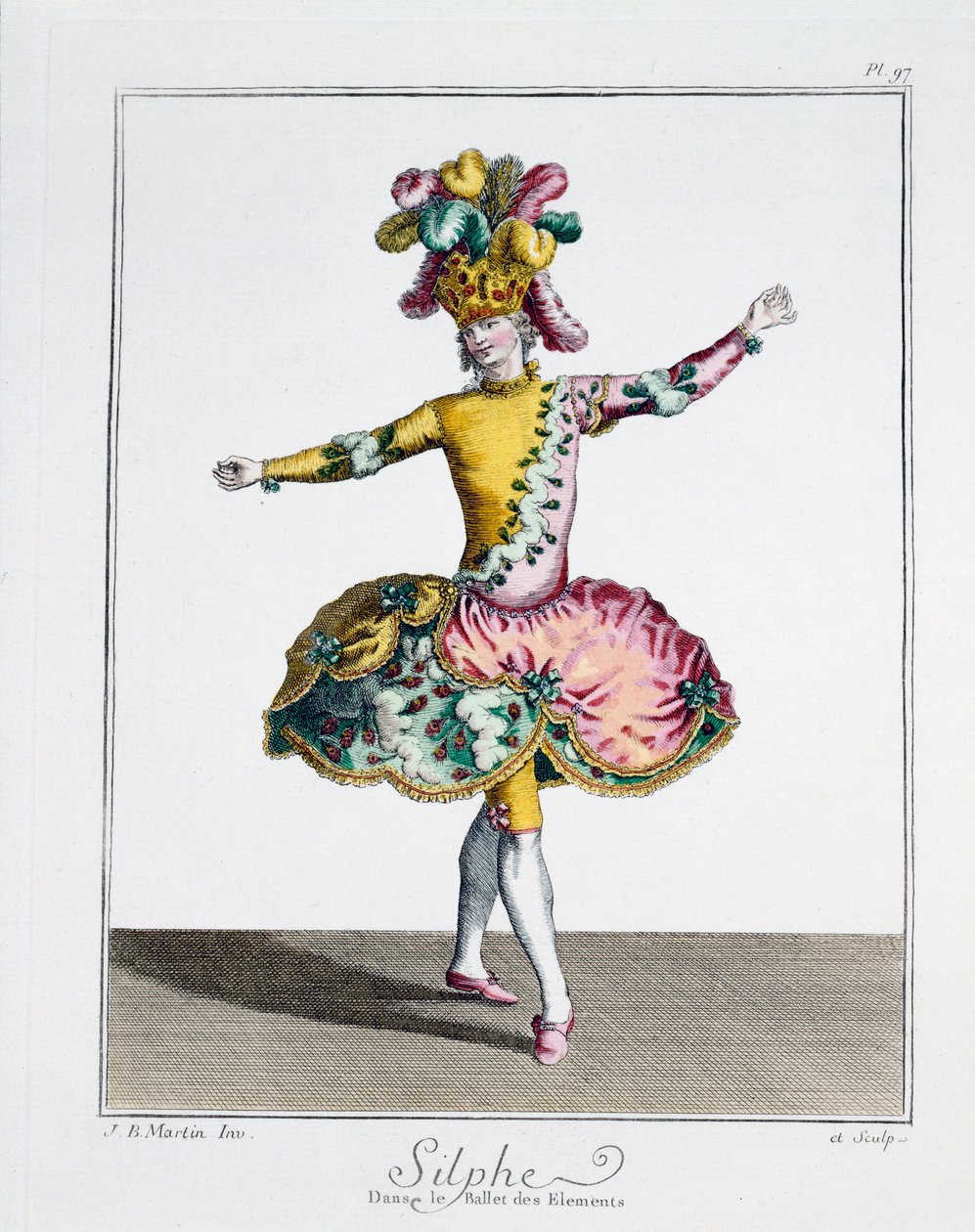 Kostümentwurf für Silphe im Ballett der Elemente, spätes 18. Jahrhundert von Jean Baptiste Martin