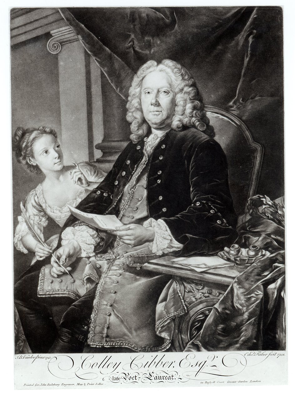 Colley Cibber (1671-1757) 1758, graviert von Edward Fisher von Jean Baptiste Vanloo