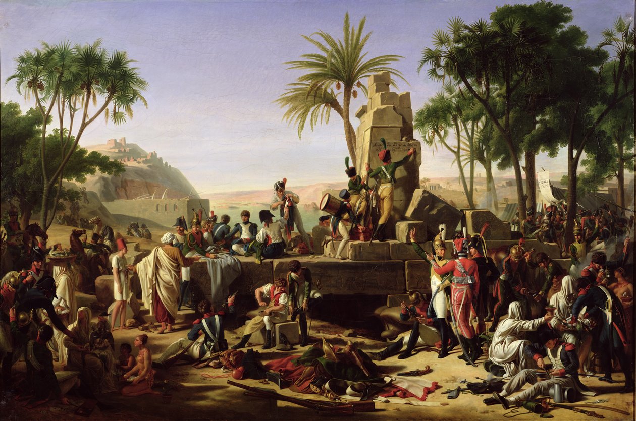 Truppen halten am Ufer des Nils, 2. Februar 1799, 1812 von Jean Charles Tardieu
