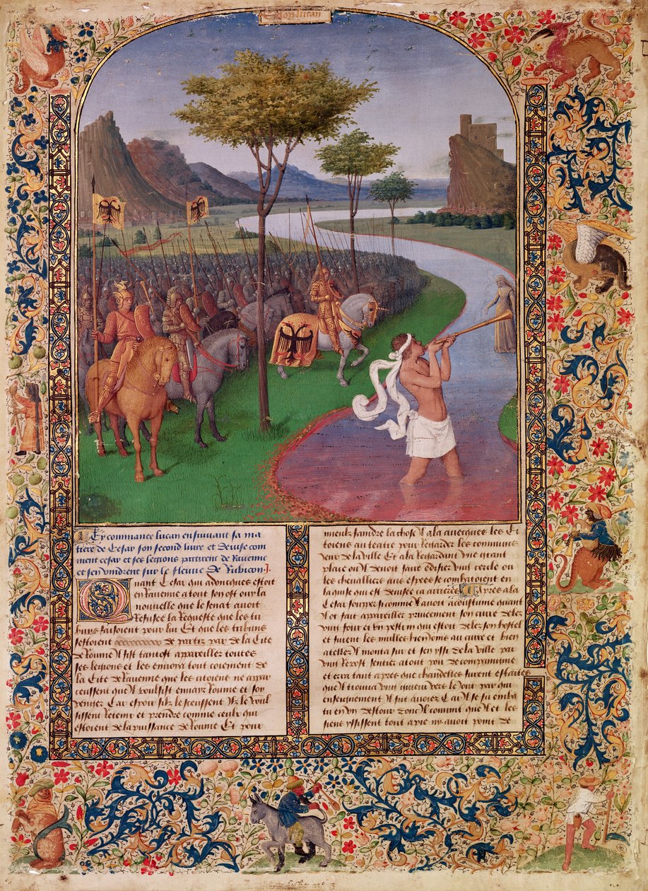 Julius Caesar überquert den Rubikon, ca. 1470 (Detail) von Jean Fouquet