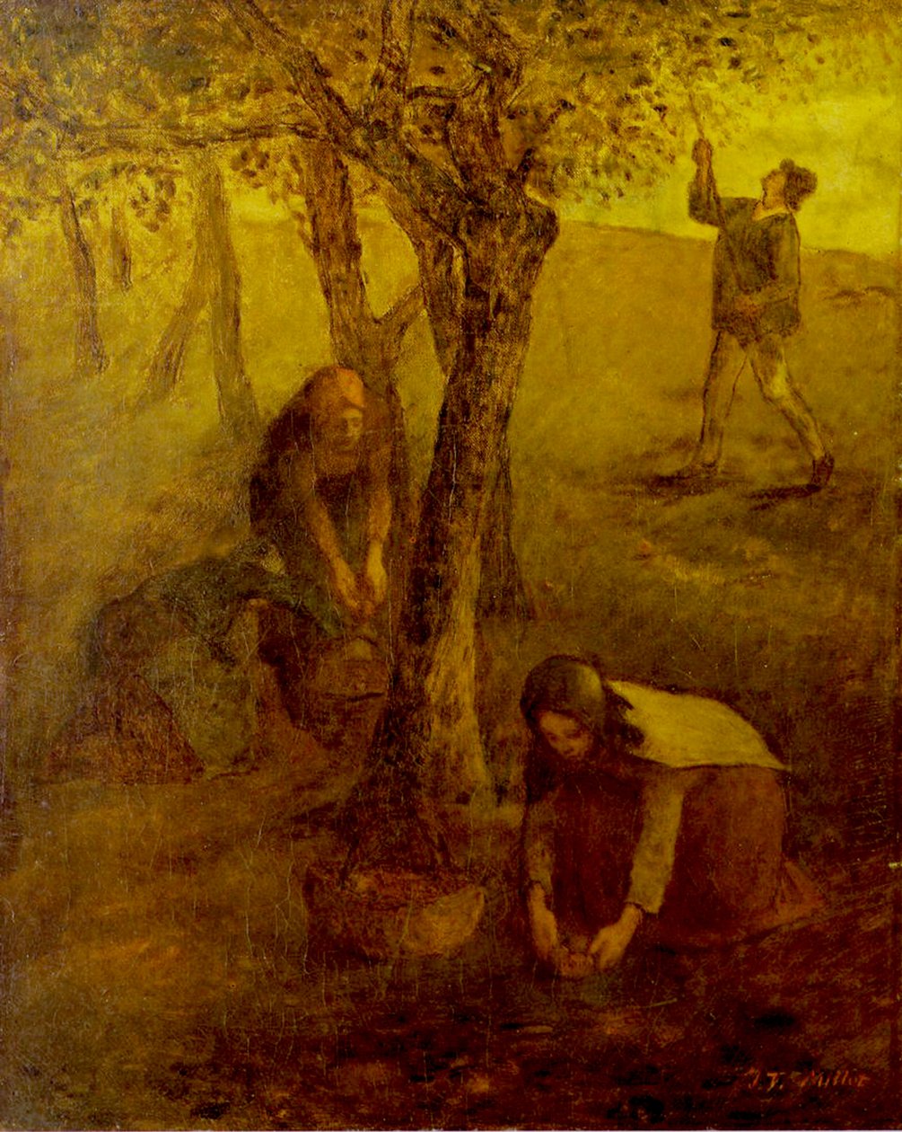 Äpfel pflücken von Jean Francois I Millet