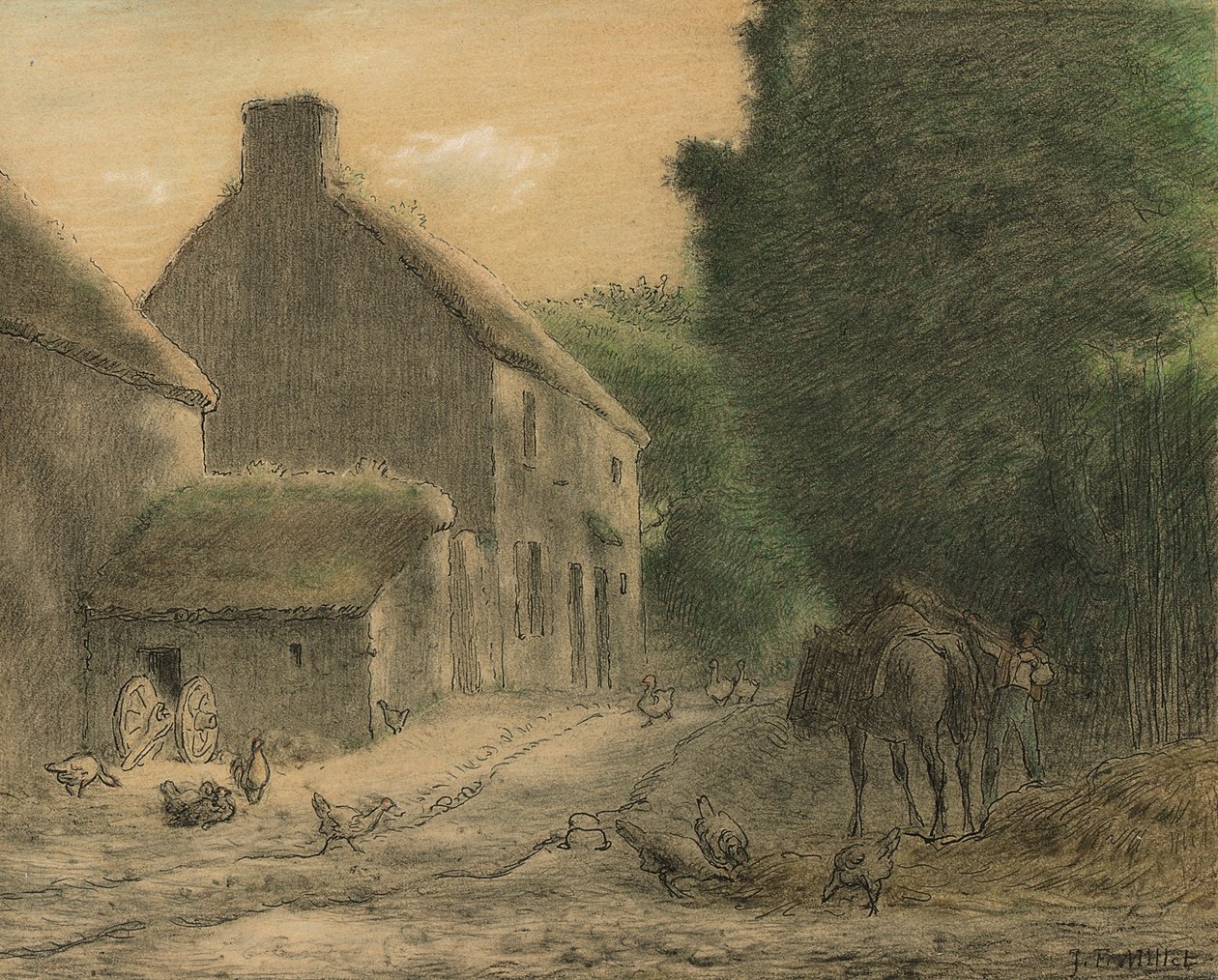 Bauernhof in Gruchy von Jean Francois Millet