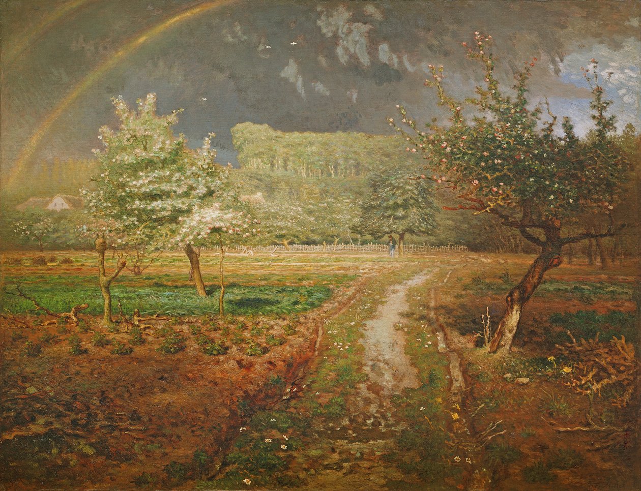 Frühling in Barbizon, 1868-73 von Jean Francois Millet
