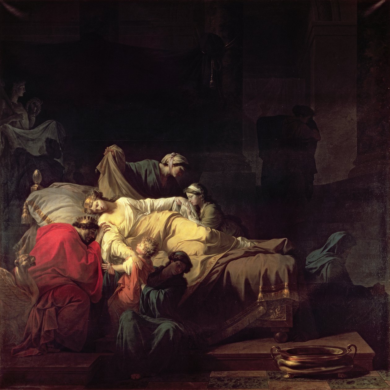 Alkestis opfert sich, um ihren Ehemann Admetus, König von Pherae, zu retten, 1785 von Jean François Pierre Peyron
