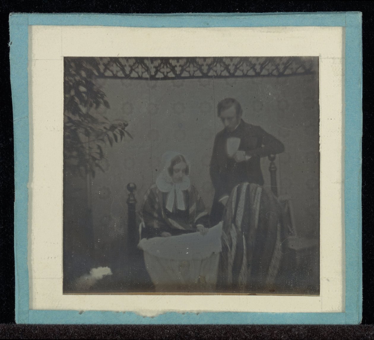 Porträt von Herrn und Frau Eynard bei einer Wiege von Jean Gabriel Eynard