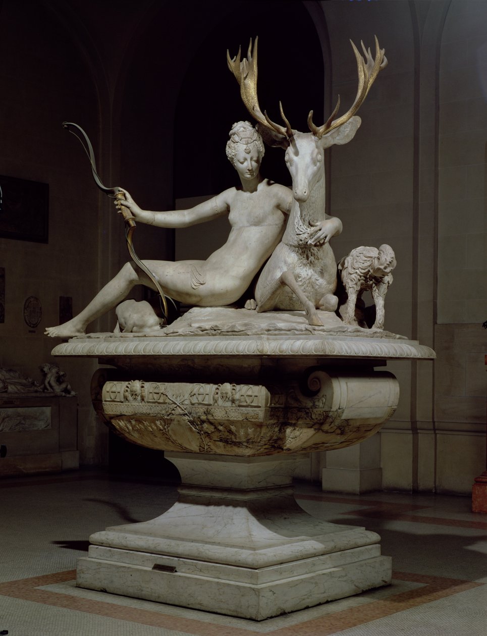 Diana auf einem Hirsch reitend von Jean Goujon