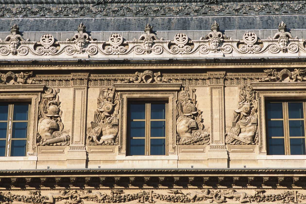 Der Cour Carrée; Lescot-Flügel, Detail von Jean Goujon