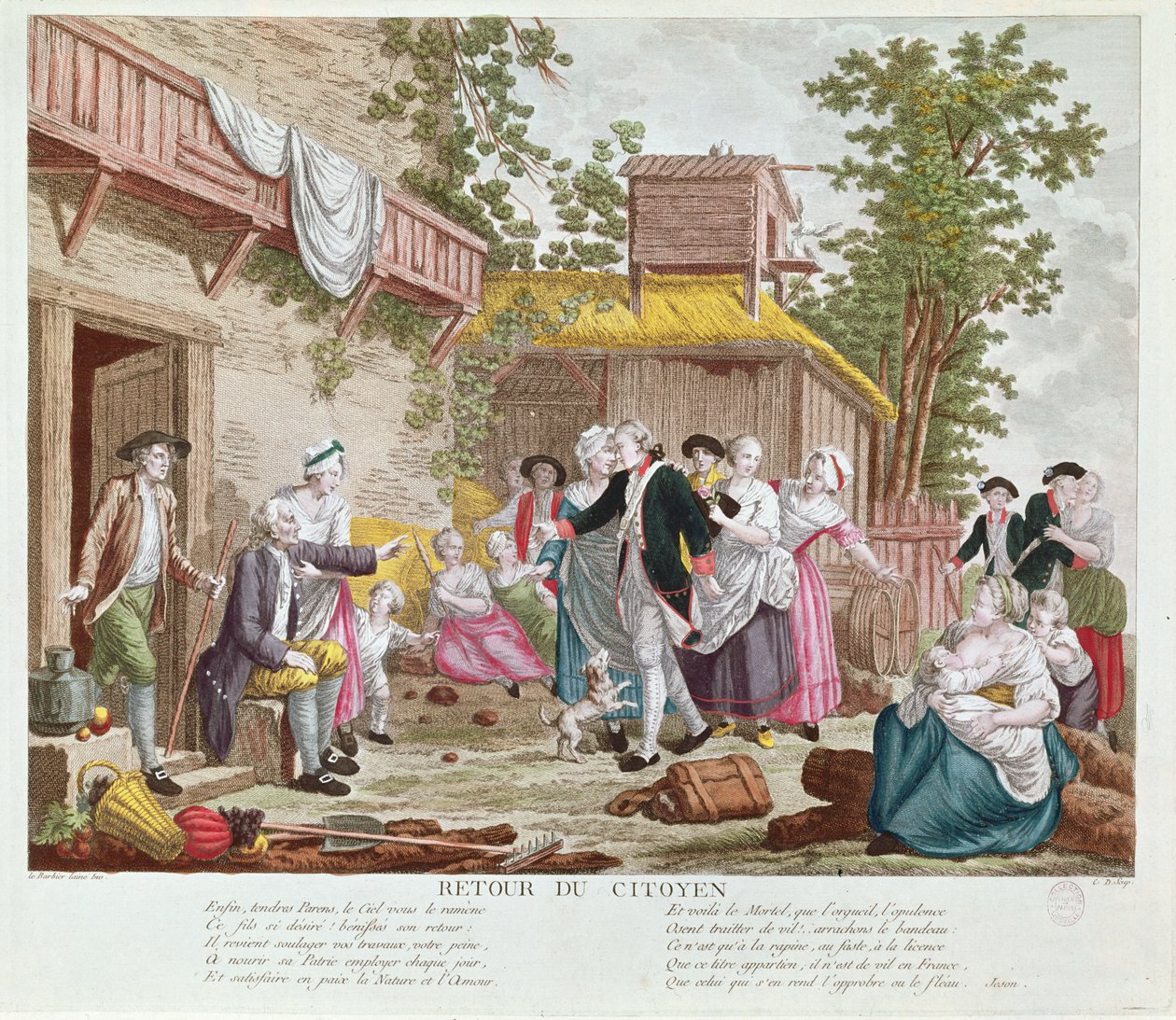 Die Rückkehr des Bürgers, 1792 von Jean Jacques Francois Le Barbier