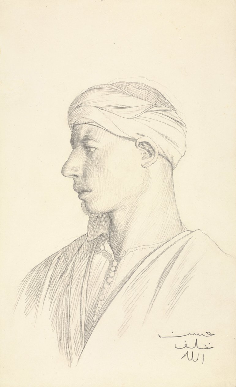 Porträt eines ägyptischen Fellachen von Jean Leon Gerome