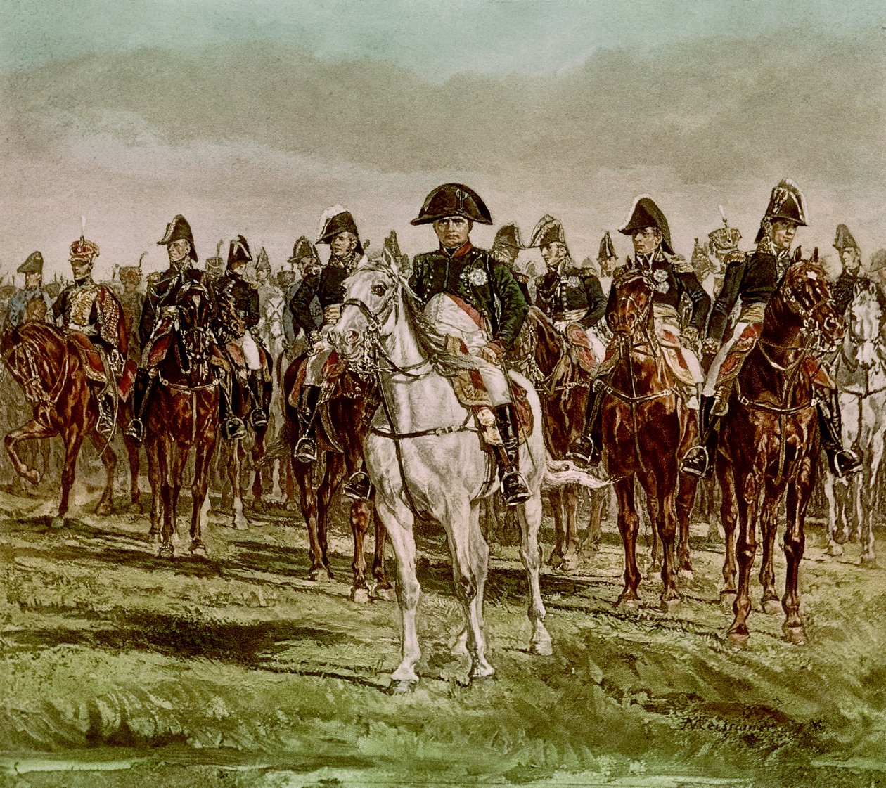 Napoleon I (1769-1821) und sein Stab, ca. 1860 von Jean Louis Ernest Meissonier