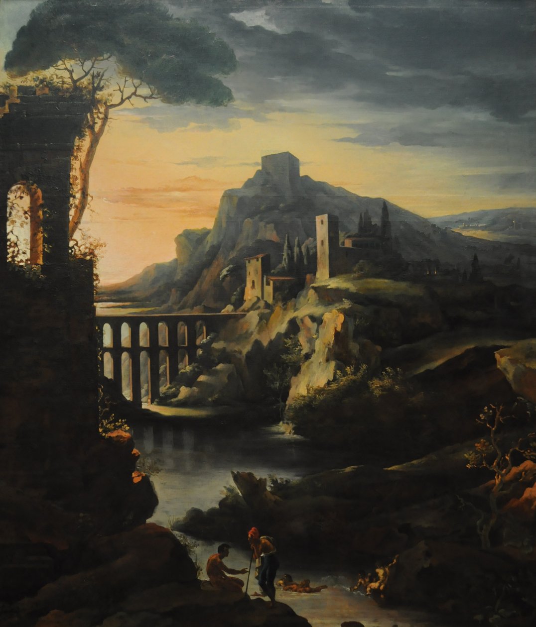 Abendlandschaft mit einem Aquädukt von Theodore Gericault