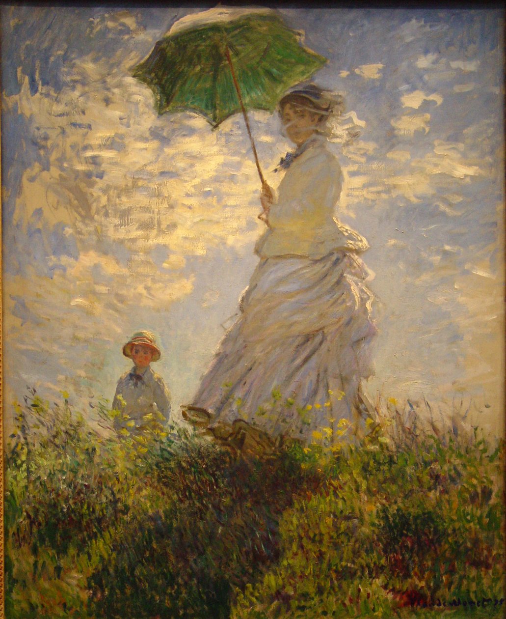 Frau mit Sonnenschirm von Jean Monet