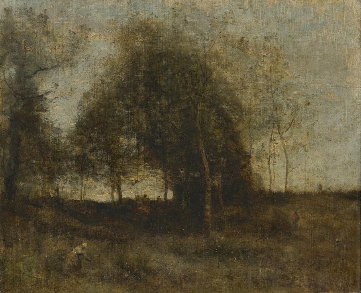 Abend in der Normandie von Jean Baptiste Camille Corot