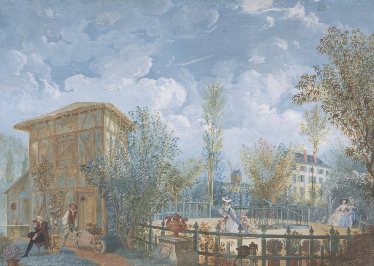 Figuren in einem Garten, 1784 von Jean Démosthène Dugourc