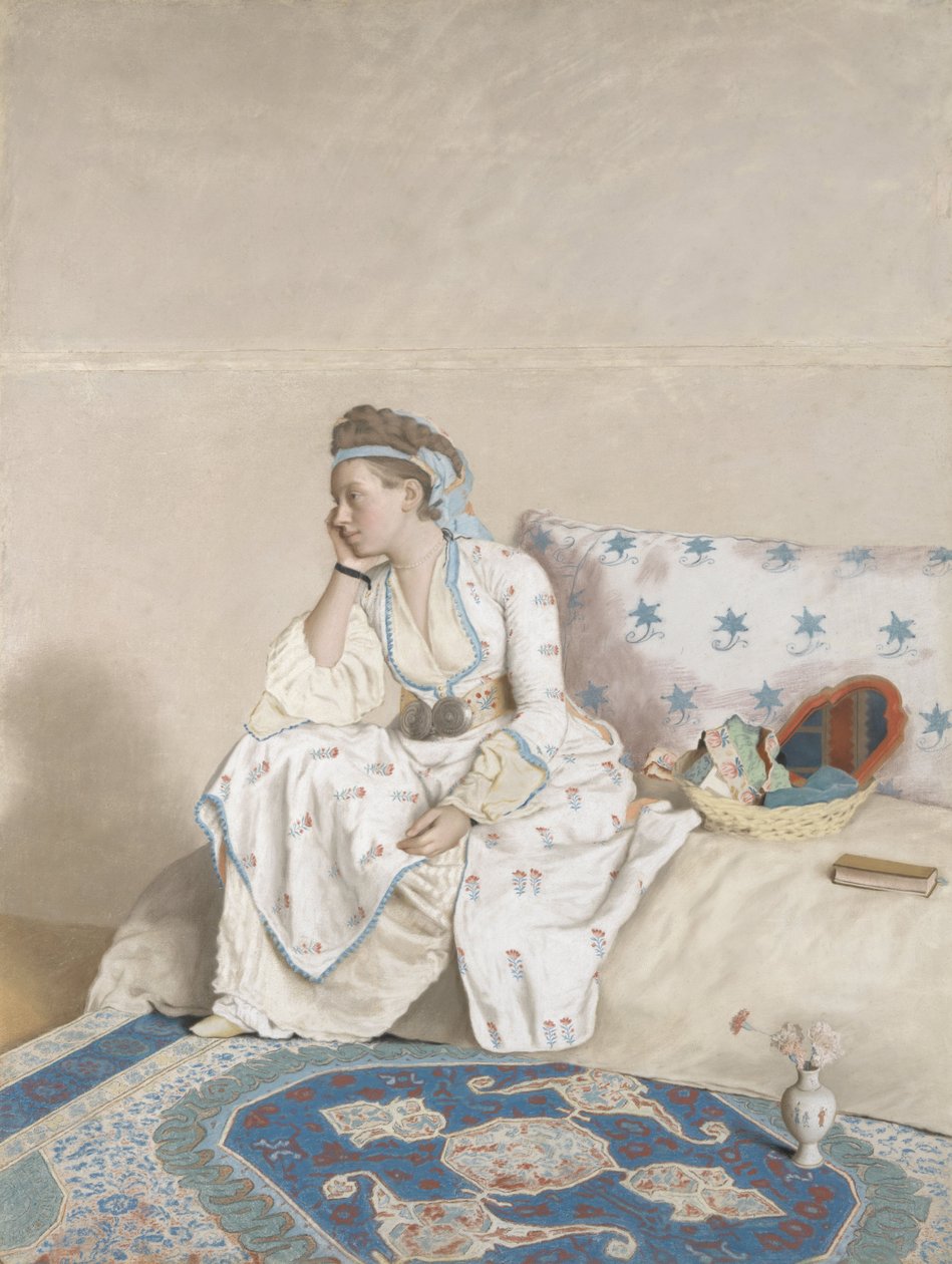 Porträt von Marie Fargues, Frau des Künstlers in türkischer Tracht, 1756-58 von Jean Étienne Liotard