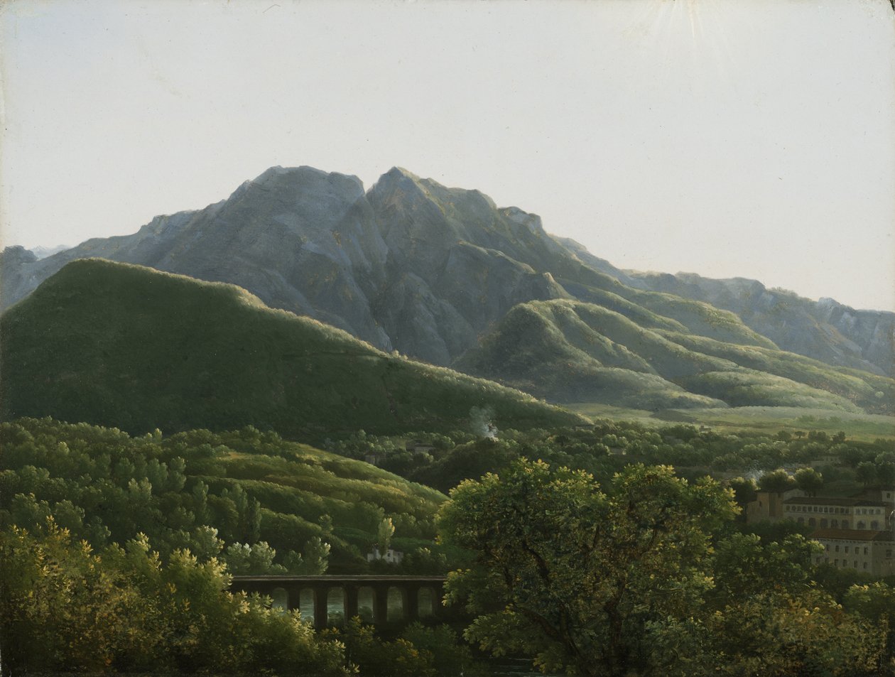 Ansicht der Brücke und der Stadt Cava, Königreich Neapel von Jean Joseph Xavier Bidauld