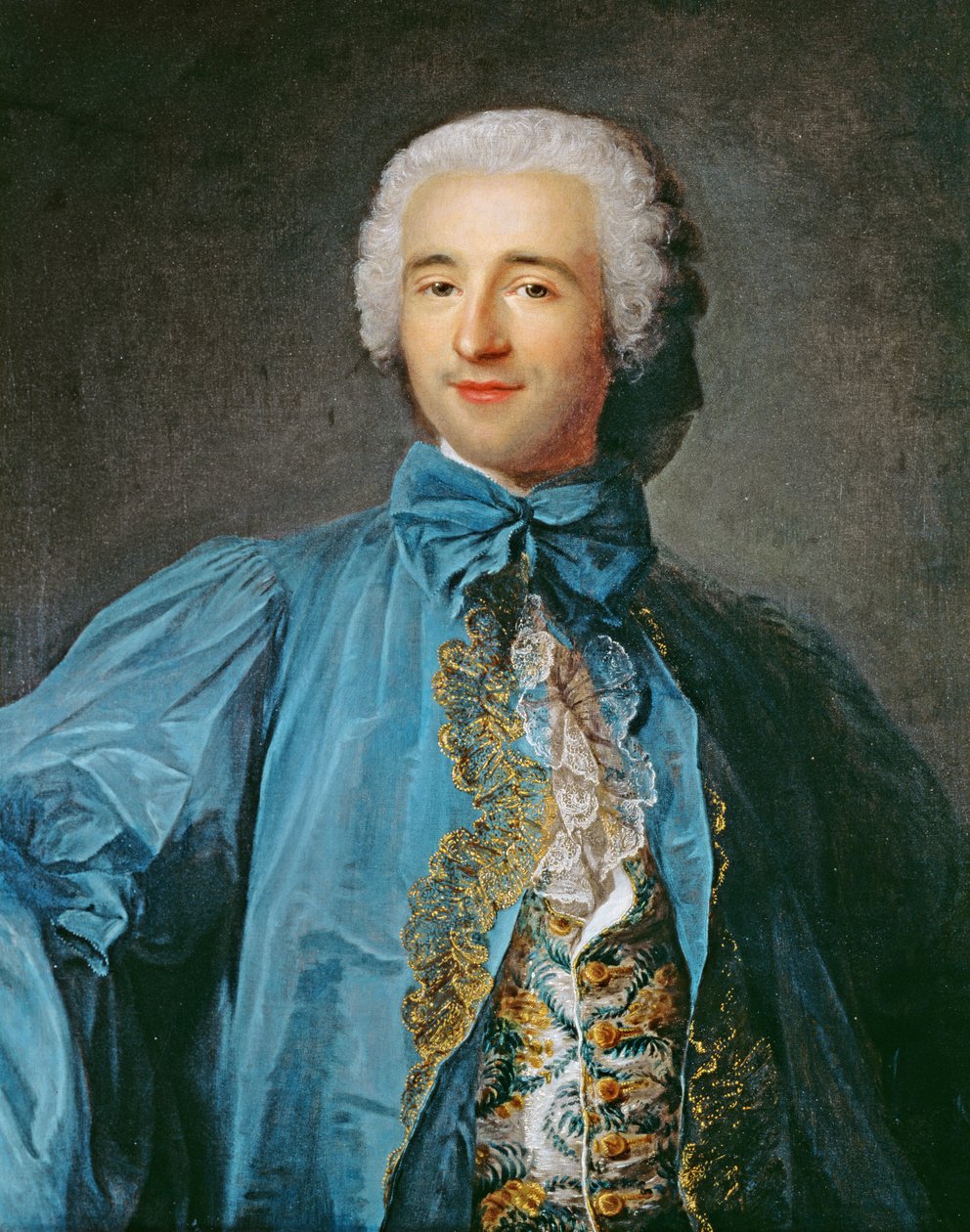 Porträt eines Herrn in einem blauen Mantel von Jean Marc Nattier