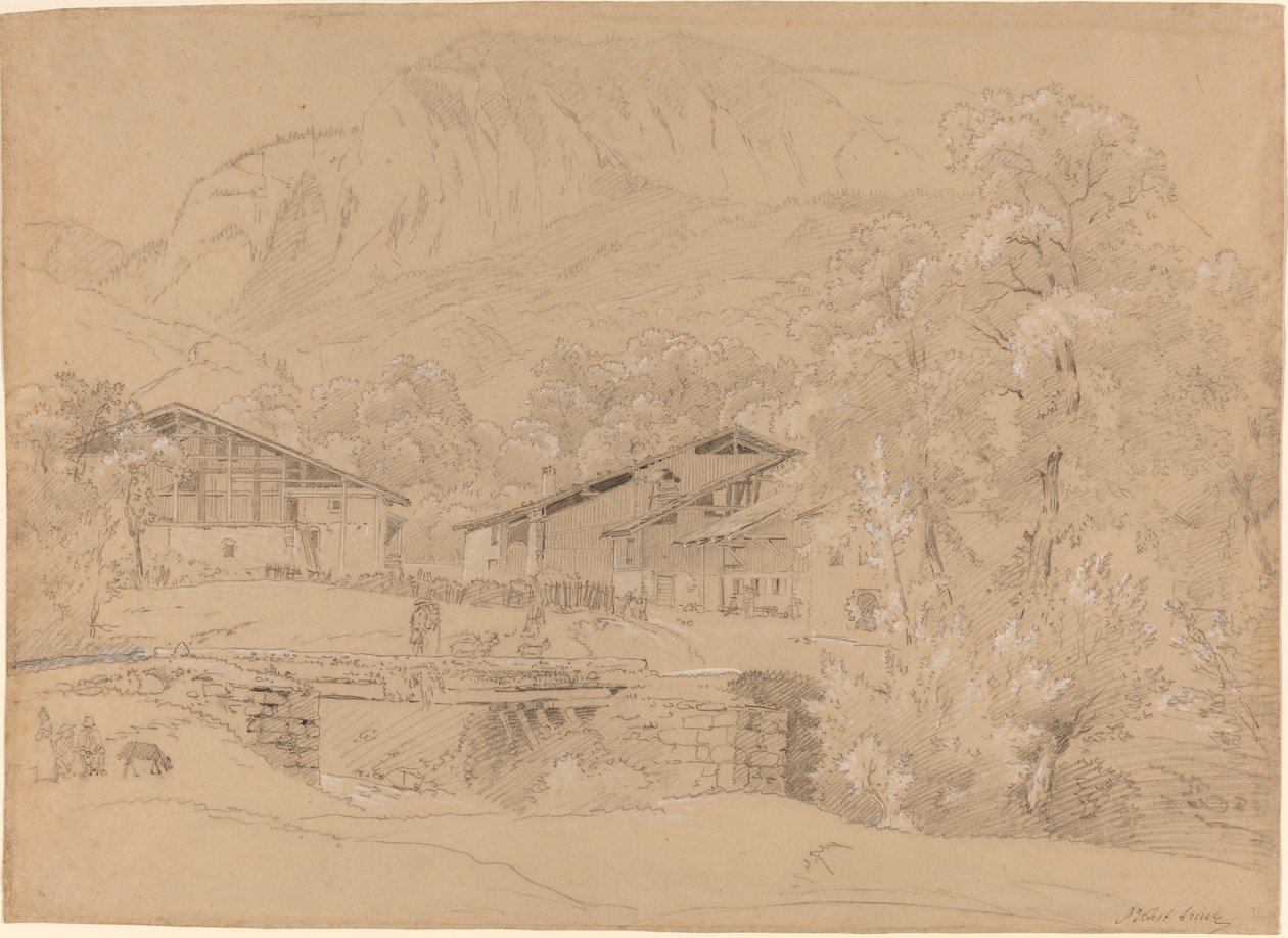 Ein Alpendorf im Sommer von Jean Antoine Linck