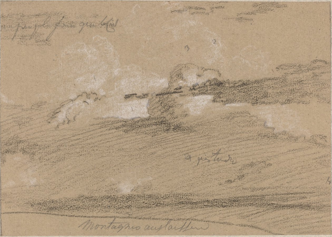 Studie von Wolken über den Bergen von Jean Antoine Linck