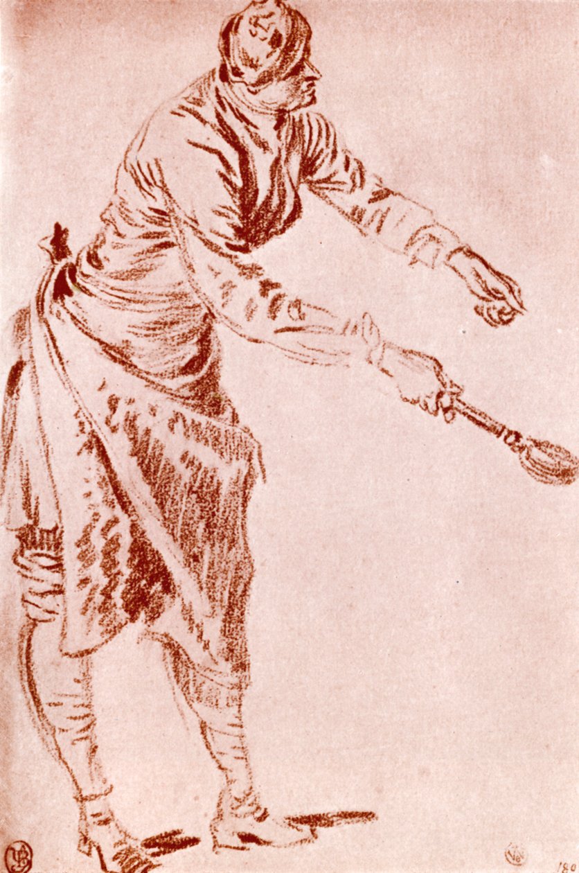 Eine Studie in Sanguine, 1913 von Jean Antoine Watteau