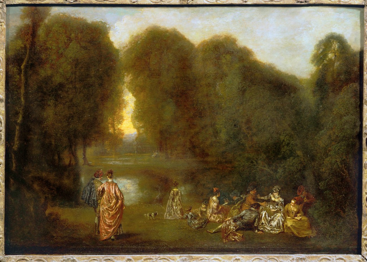Versammlung in einem Park von Jean Antoine Watteau
