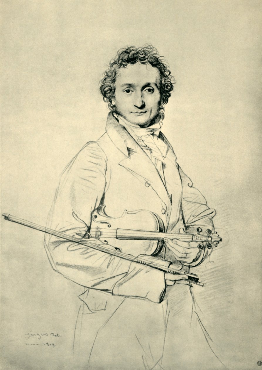Paganini, Rom, 1819 von Jean Auguste Dominique Ingres