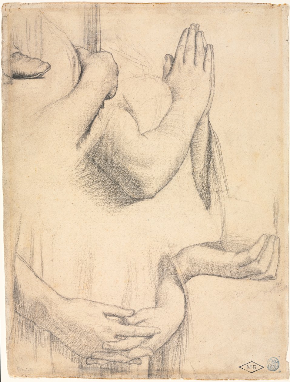 Studie von Händen von Jean Auguste Dominique Ingres