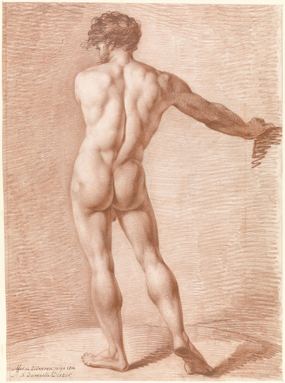 Figurenstudie eines stehenden Aktes von Jean Augustin Daiwaille