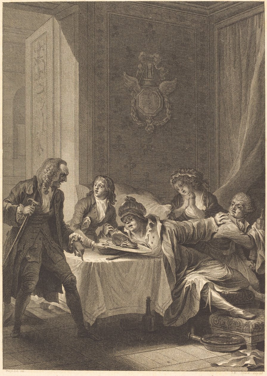 Der Vielfraß von Jean Baptiste Blaise Simonet after Jacques Louis François Touzé