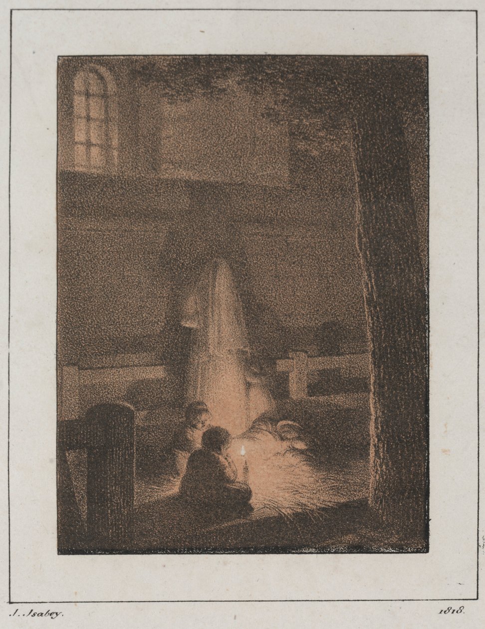 Kinder mit Kerze, 1818 von Jean Baptiste Isabey