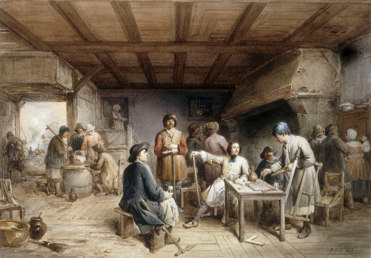 Schiffbauer bei einer Rast von Jean Baptiste Madou