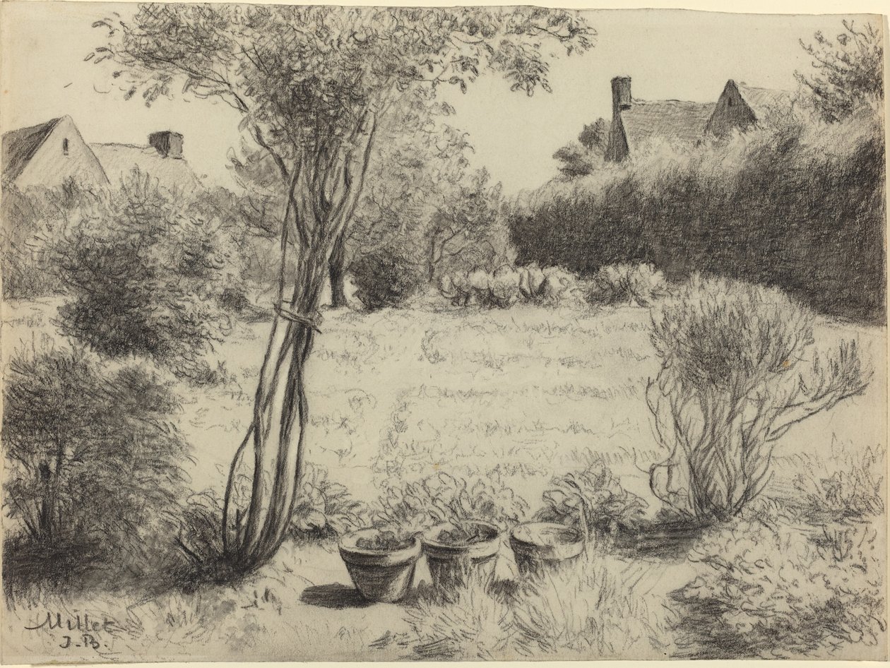 Sonniger Garten von Jean Baptiste Millet